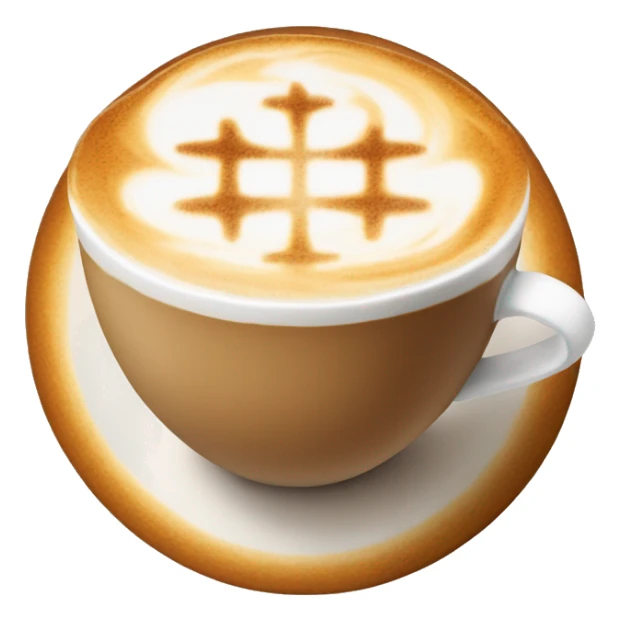 Latte with art of cross sticker