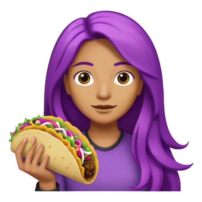 police holding taco with purple long hair sticker