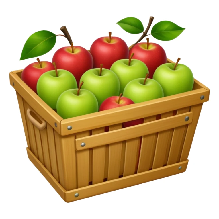 Red, green and yellow apples in a hamper sticker