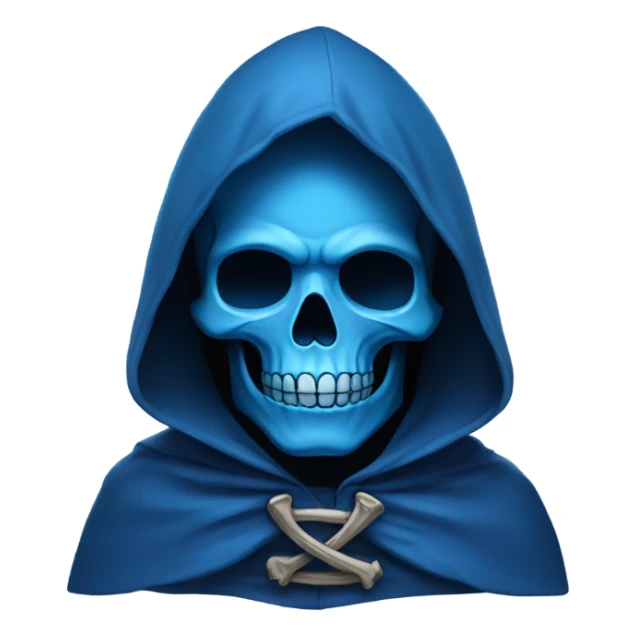 skull wearing blue hood and cloak sticker