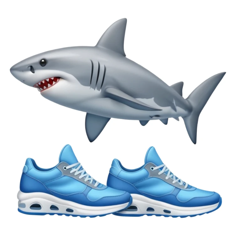 tiburon con zapatillas  sticker