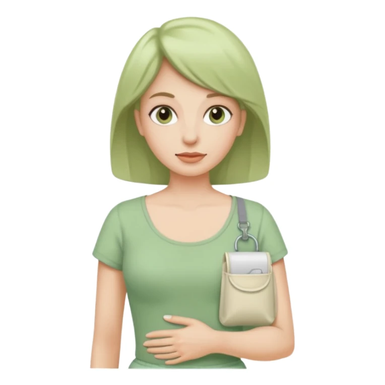  a woman, mid 60, wearing an ostomy bag sticker