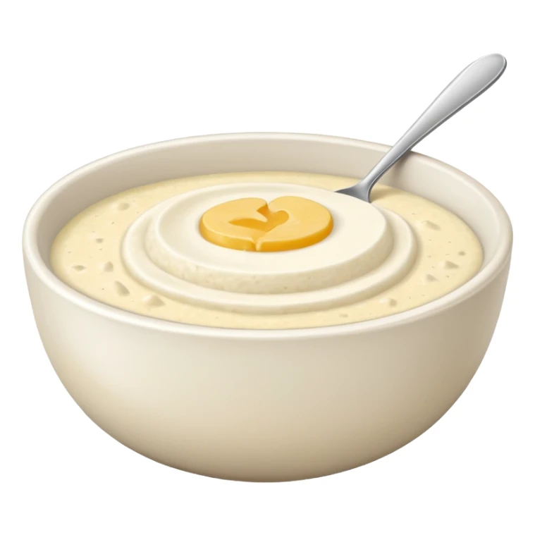 plain bowl of grits, matte, no spoon, simple, clear sticker