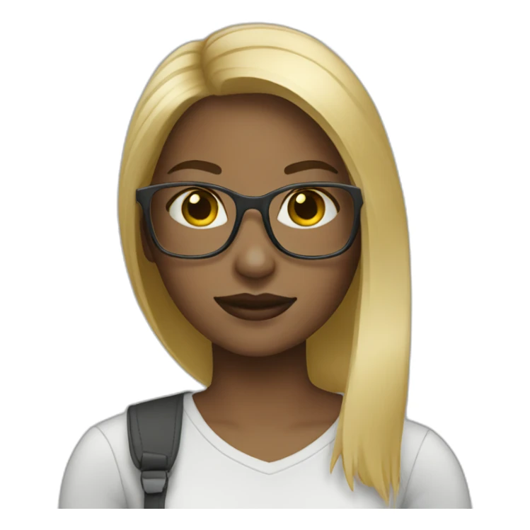 blonde straight hair girl glasses sticker