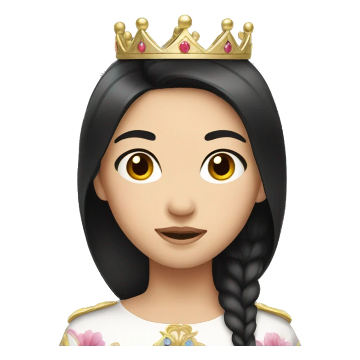 asian girl black haired with crown  sticker