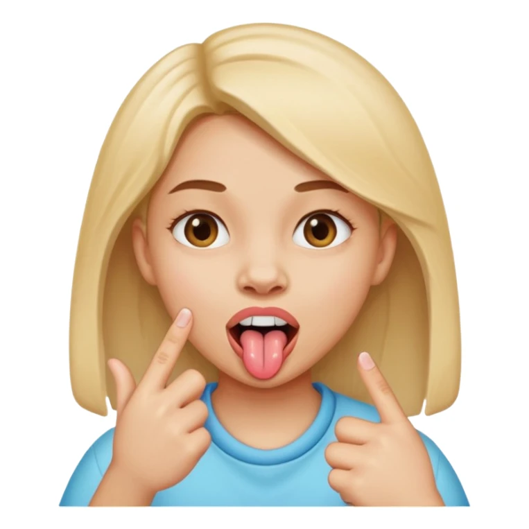 fille doigt entre les dents tire la langue sticker