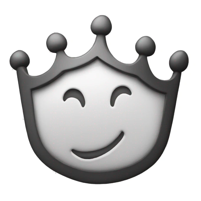 The letter C with a simple crown on it 2D blackand white sticker