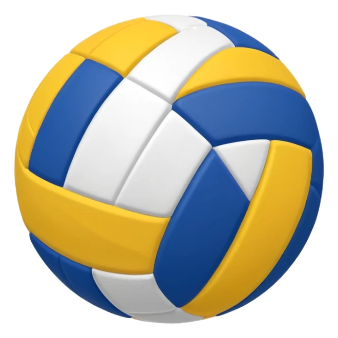 Pelota de voleibol BLANCO CON AZUL Y AMARILLO LOS 3 COLORES sticker