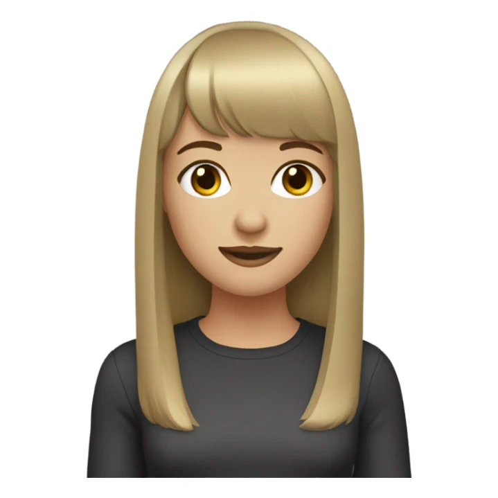girl with dark blonde hair and straig bangs  sticker