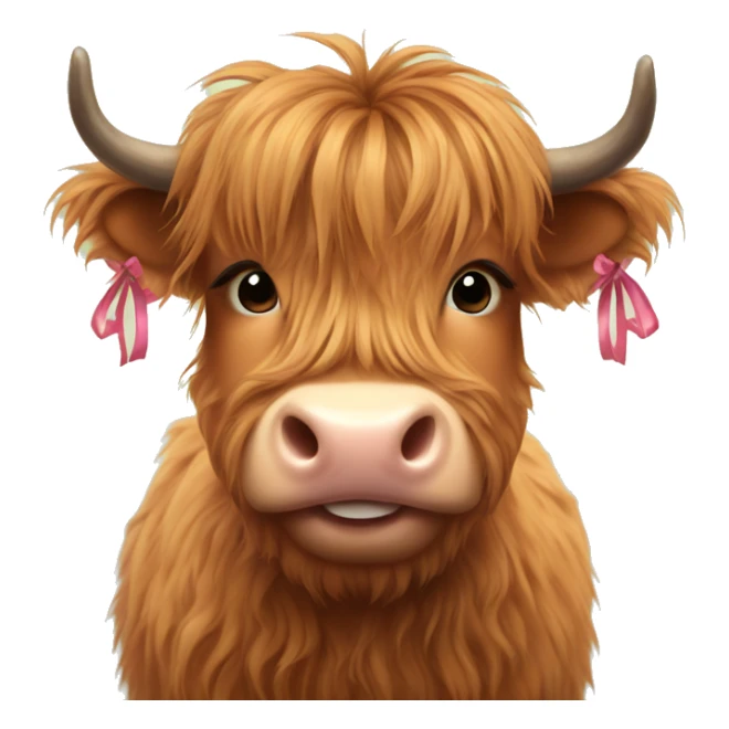 Cute highland cow with bows  sticker