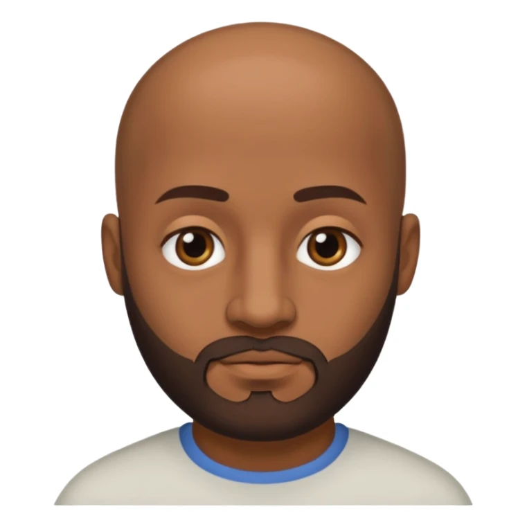 Hombre marrón pelado con barba y ojos negros sticker