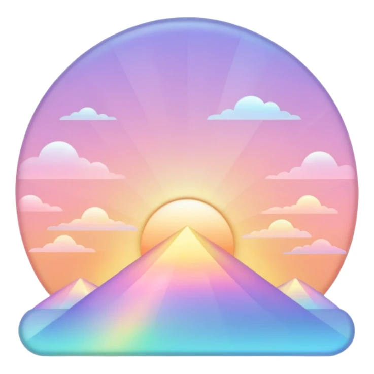 Pastel colorful iridescent shiny pale light whitish sunset deco  sticker