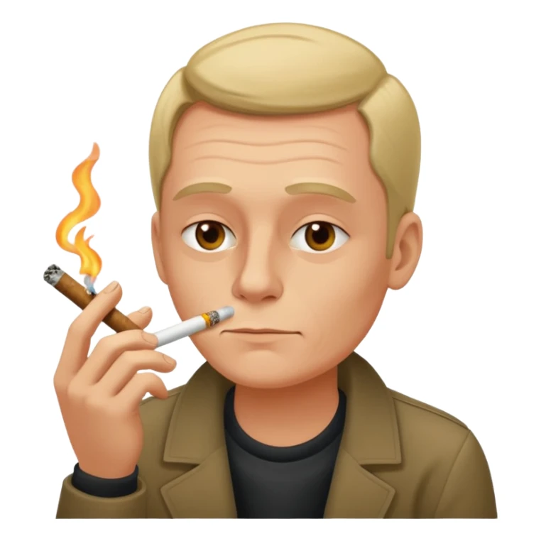 Emoji of Vytautas Eismontas smoking weed sticker