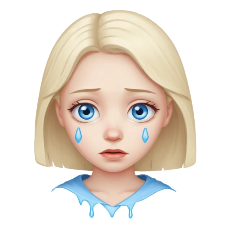 blue eyed girl with broken heart sticker