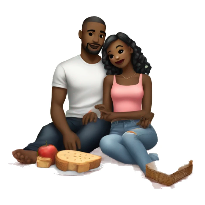Romantic picnic date for beautiful tattooed couple sticker