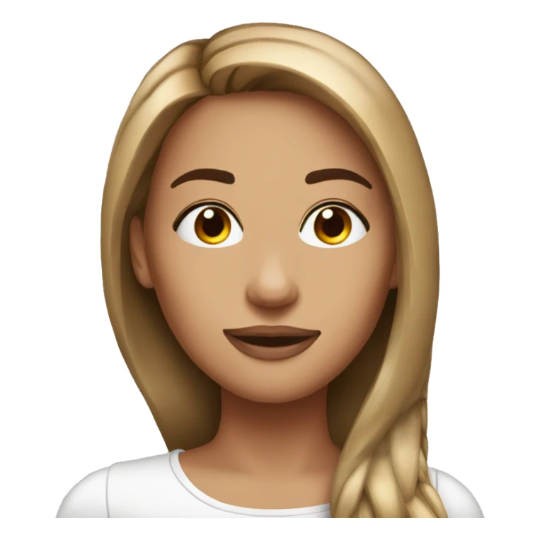 pretty woman with brown straight hair with eyelashes sticker