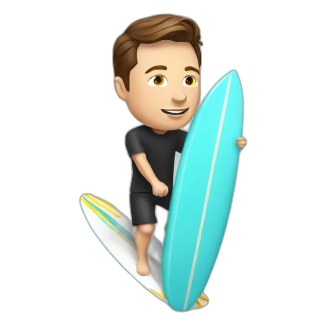 Elon musk who is surfing sticker