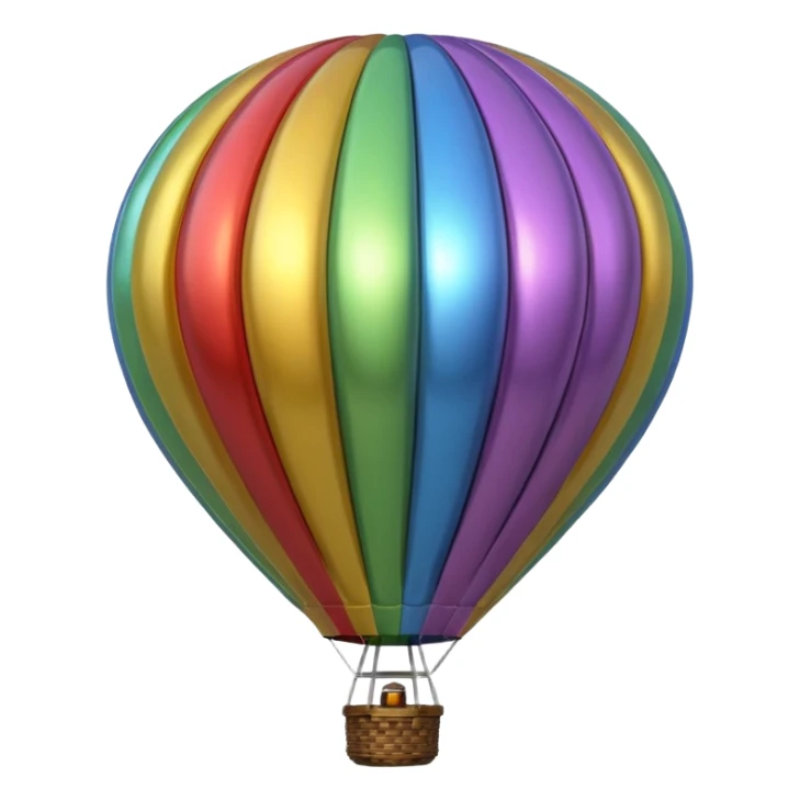 Chrome metallic hot air balloon sticker