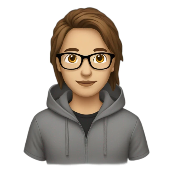it specialist glasses brown hair hoodie sticker