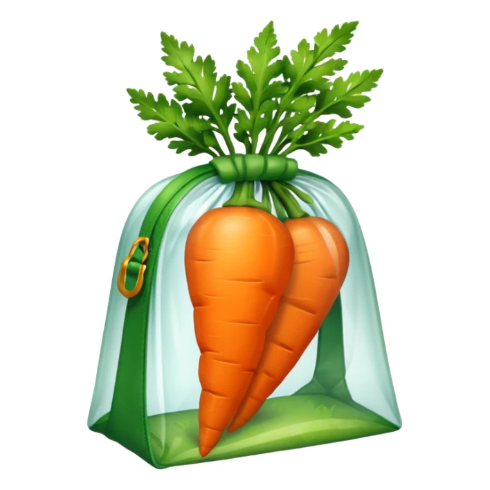 buy bag with carrot. Transparent background sticker