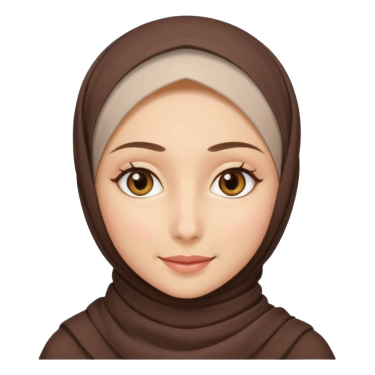 Fair skin, hazel eyes, hijab but exposed neck sticker