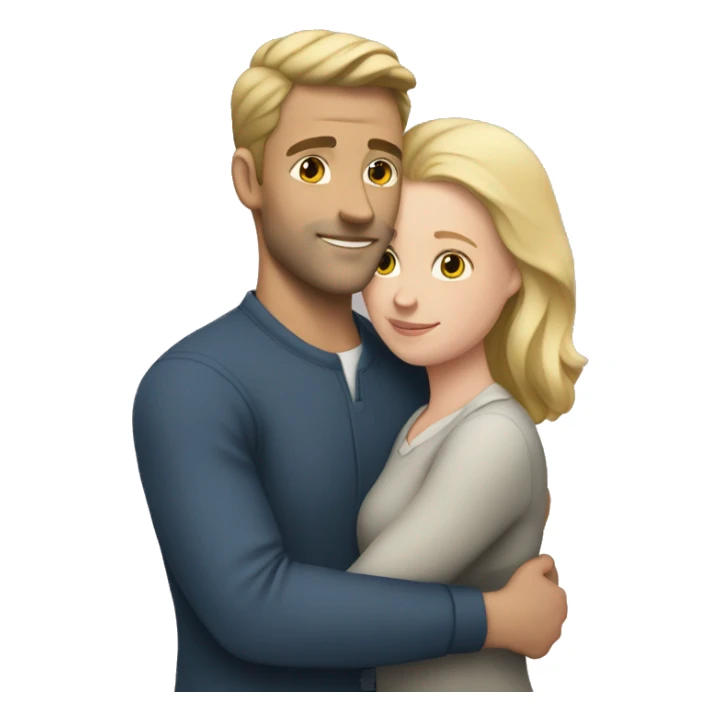 White man and white woman in love hugging sticker