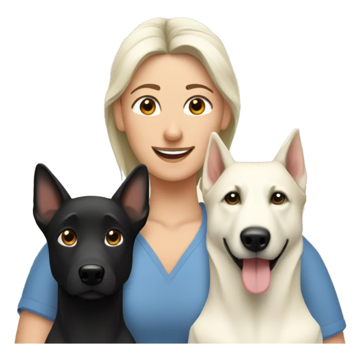 Wife husband with two white shepherd and one black labrador sticker