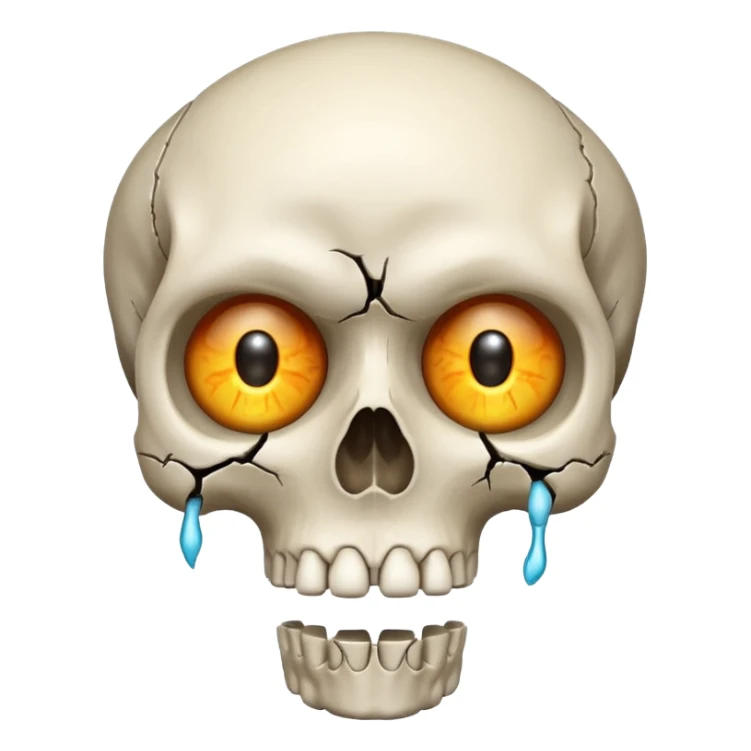 Skull with its eyes popping out sticker