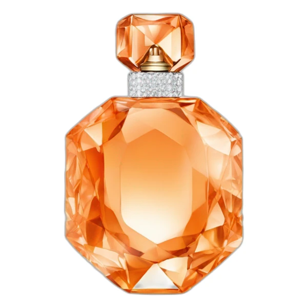 Iconic Luxury Diamond Cut Crystal Fragrance Bottle Orange Tint sticker