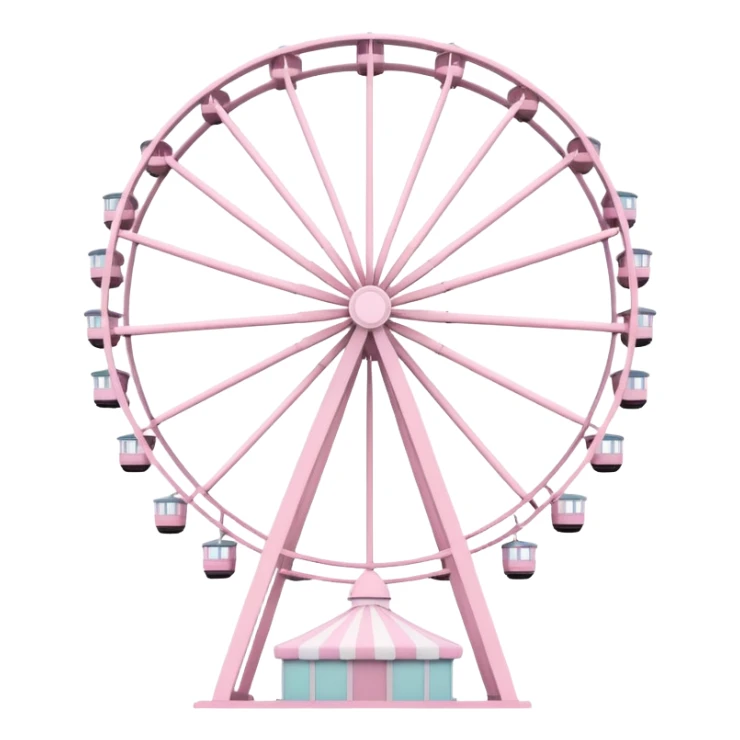 mix light pink and white theme park Ferris wheel sticker
