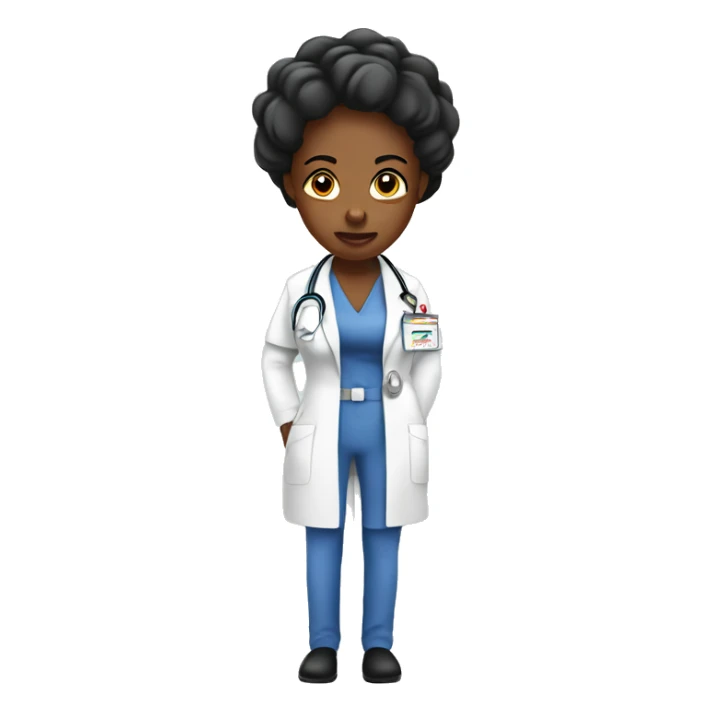 Tired desperate bored black woman nurse sticker
