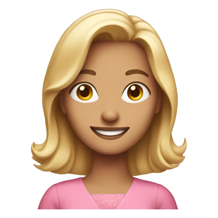 smiling woman in pink dress sticker