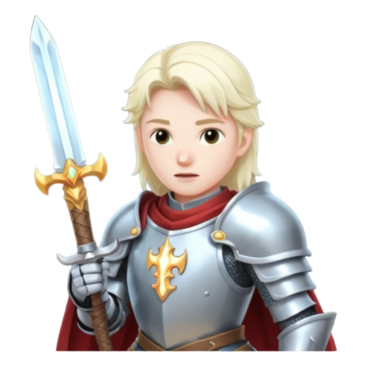 Battle mage: a knight in armor wielding both sword and magic sticker