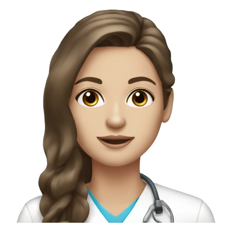 esthetician with long brown hair and blue eyes sticker