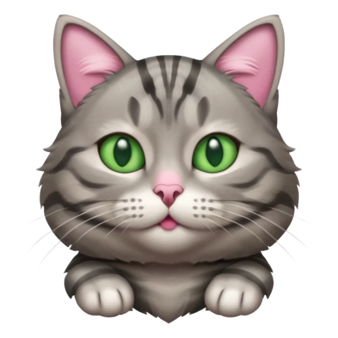 A high-resolution photo-realistic digital illustration of a grey tabby cat, chest upward sticker