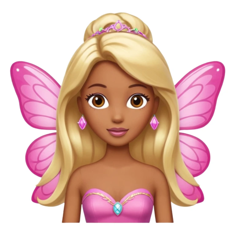 brown skin blonde barbie fairy  sticker