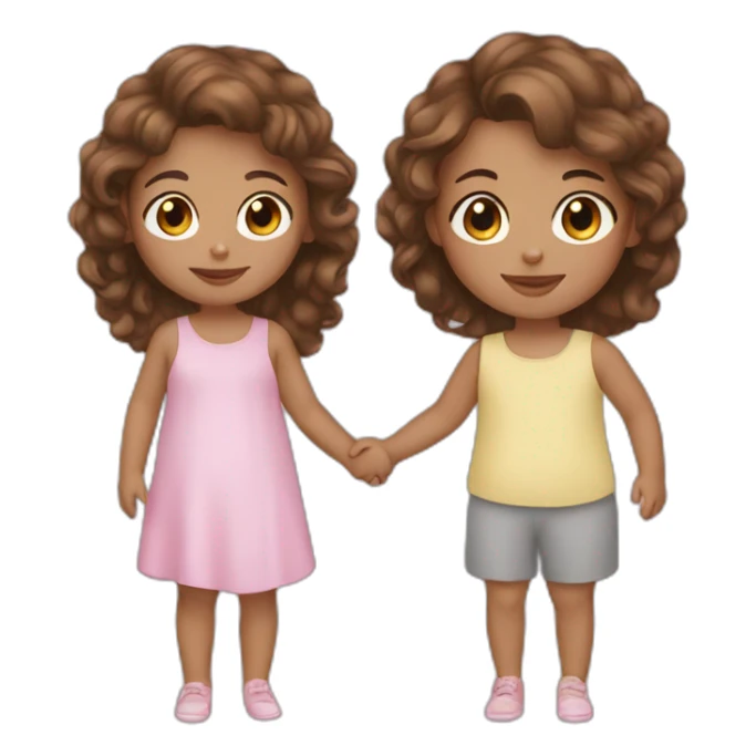 Brown hair Girl with baby girl sticker