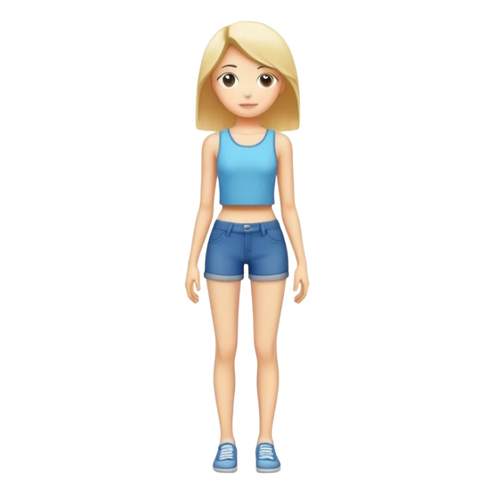 full body skinny female figure standing sticker