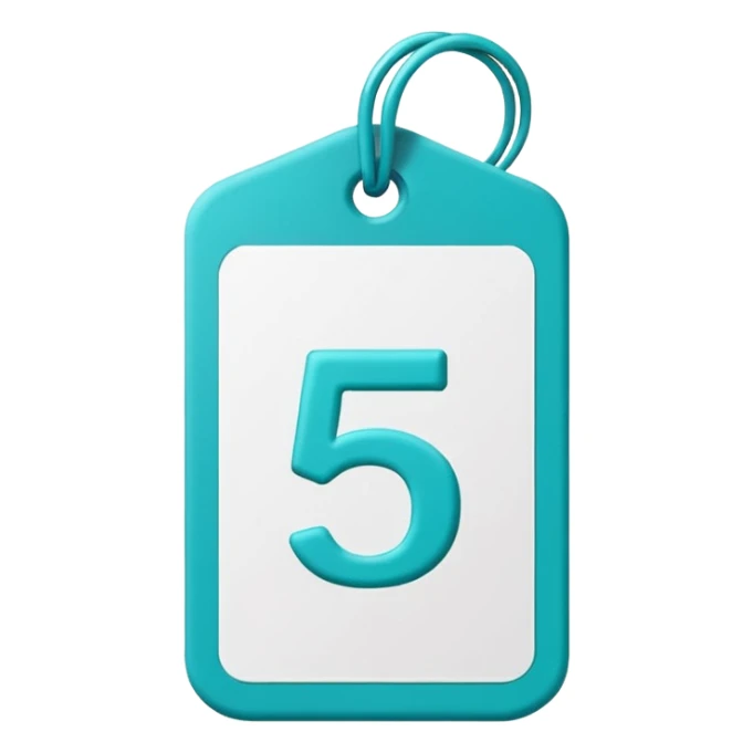 price tag emoji with turquoise color and text 5€ sticker