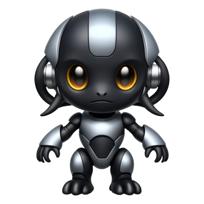 Modern futuristic paatel black dark fakemon-creature sticker