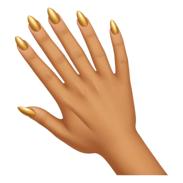 Tan skin hand with very short gold nails sticker