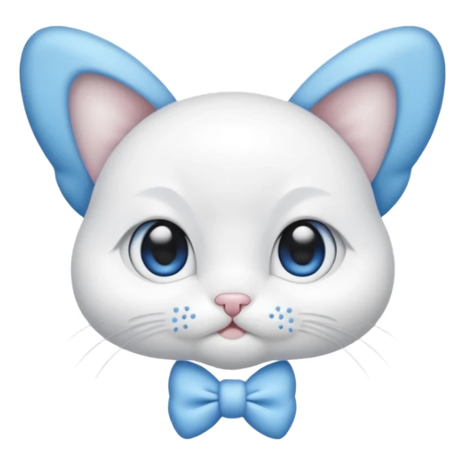 Bébé chat blanc et blanc avec noeud papillon bleu sticker