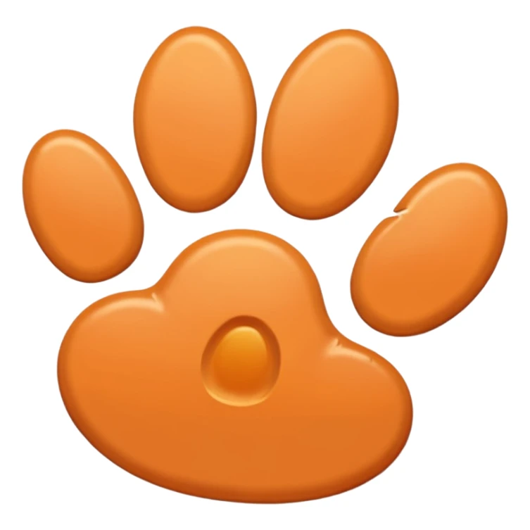 a light pastel orange pawprint sticker