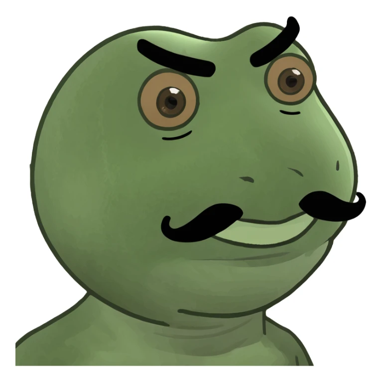 Brown mustache and tan skin sticker