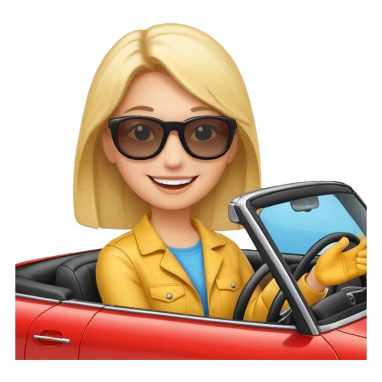 chat avec des lunettes de soleil dans une voiture décapotable sticker