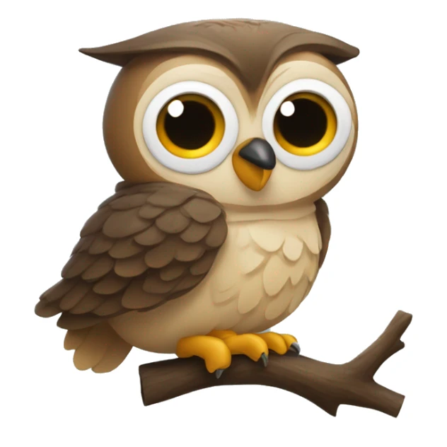 An owl saying the word “who?” sticker