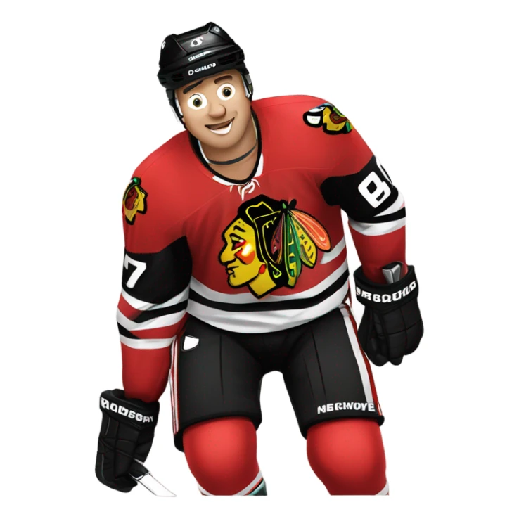 Blackhawks Hockey player saying good night  sticker