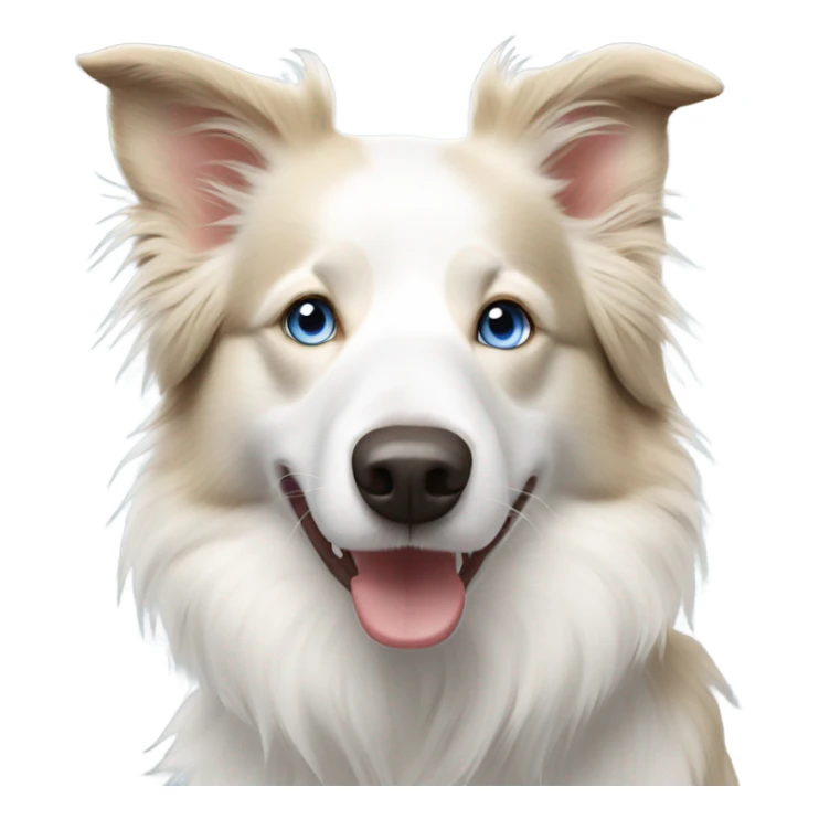 white blond border collie australian blue eyes sticker