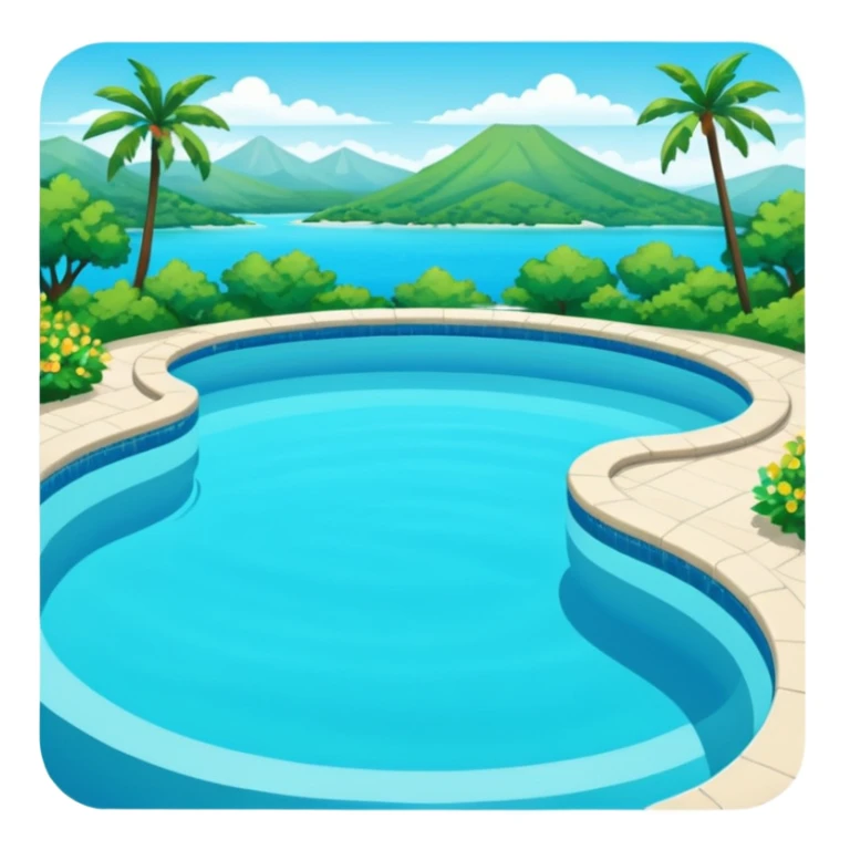piscina con paisaje sticker