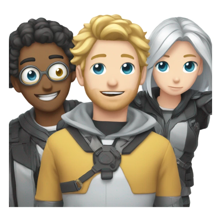 rizz guy with sigma boy and huzz waifu sticker